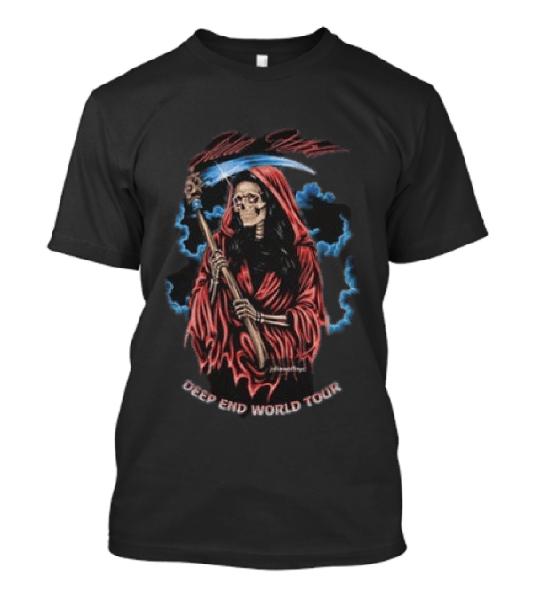 Julia Wolf Deep End World Tour 2026 Grim Reaper Skeleton In Red Cloak T-Shirt