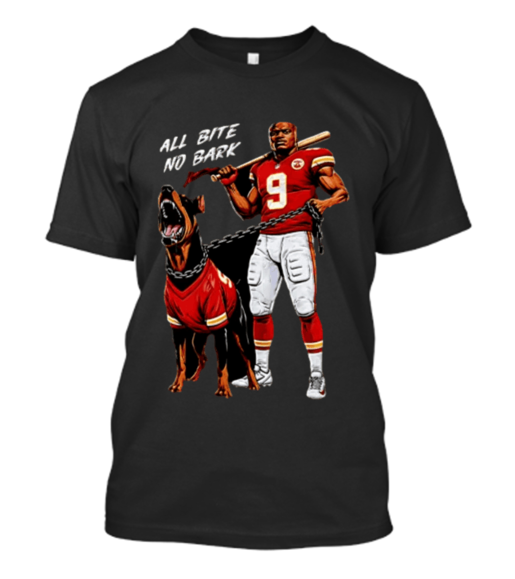Kenneth Walker III All Bite No Bark Number 9 Football Player And Dog T-Shirt