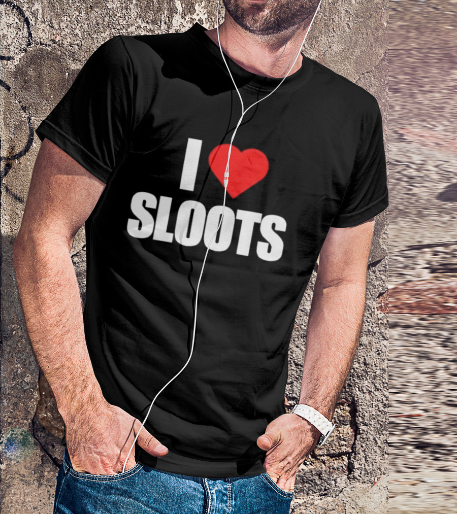 I Love Sloots Bold Statement Red Heart T-Shirt