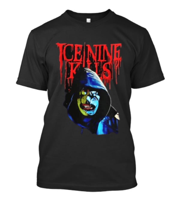 Ice Nine Kills Hooded Figure Clown Mask Dripping Red Letters T-Shirt