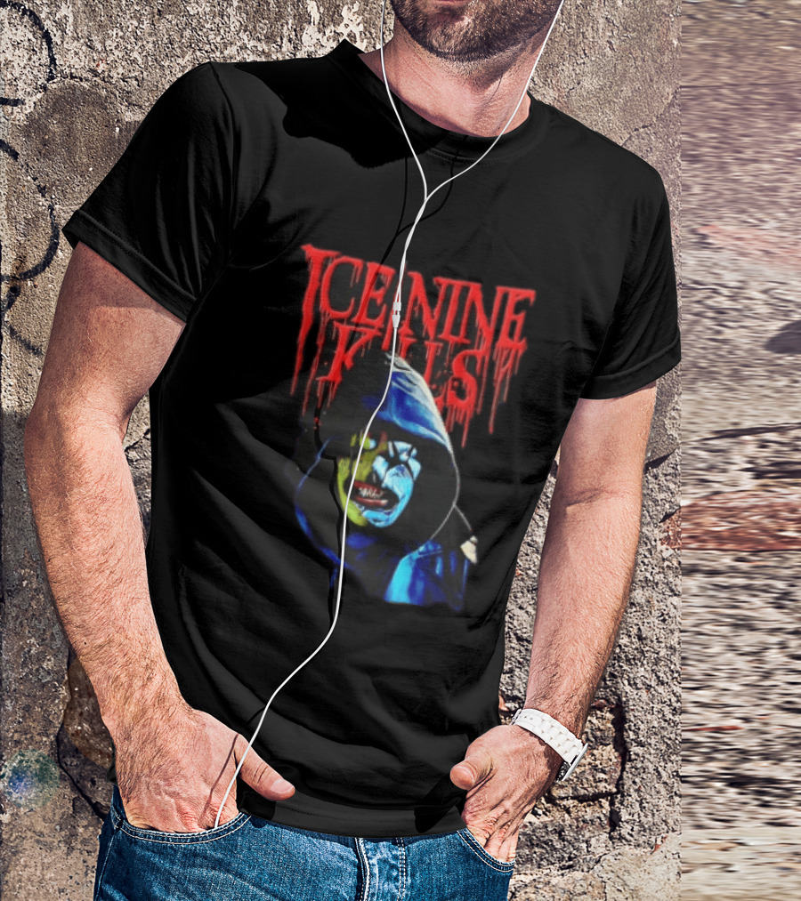Ice Nine Kills Hooded Figure Clown Mask Dripping Red Letters T-Shirt