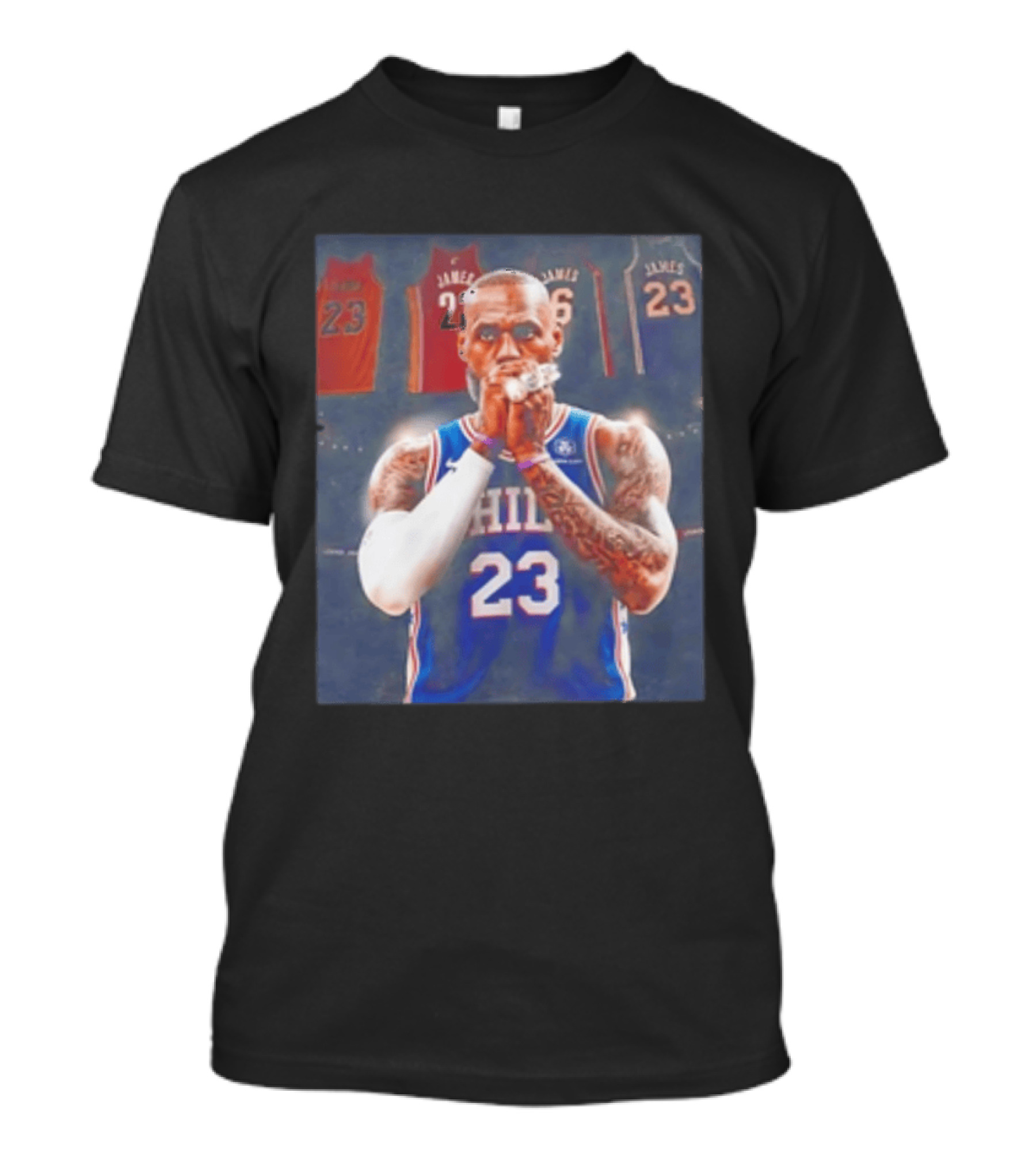 LeBron James Rings Los Angeles Lakers 23 Jerseys 76ers 23 T-Shirt