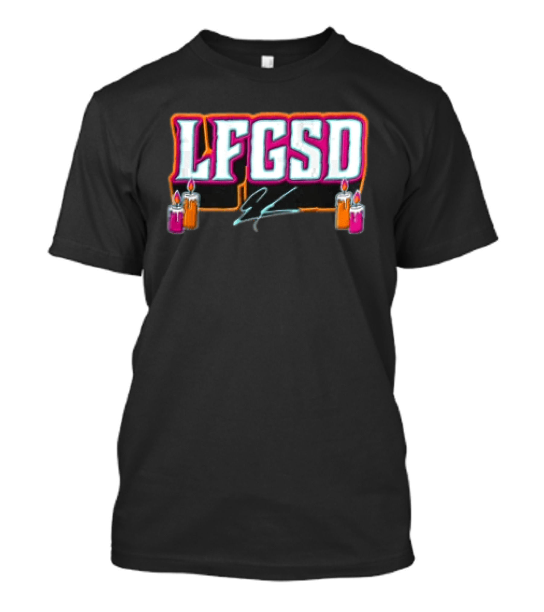 LFGSD Four Lit Candles Graffiti Signature T-Shirt