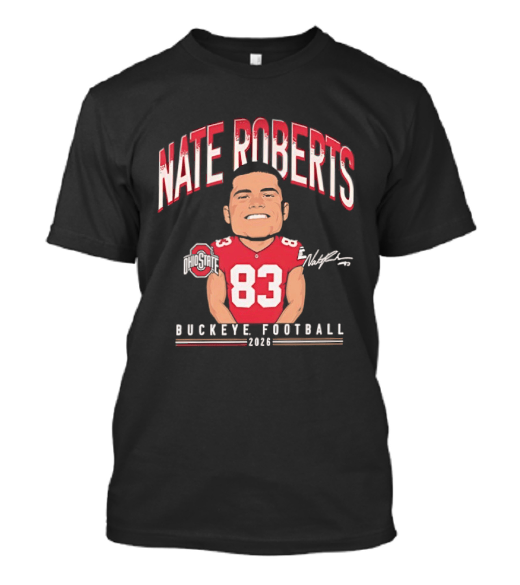 Nate Roberts Ohio State Buckeyes Football 2023 Caricature 83 T-Shirt