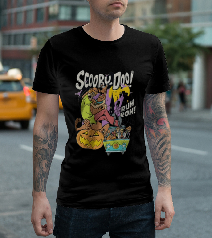 Scooby Doo Ruh Roh Shaggy Haunted House Pumpkin Mystery Machine T-Shirt