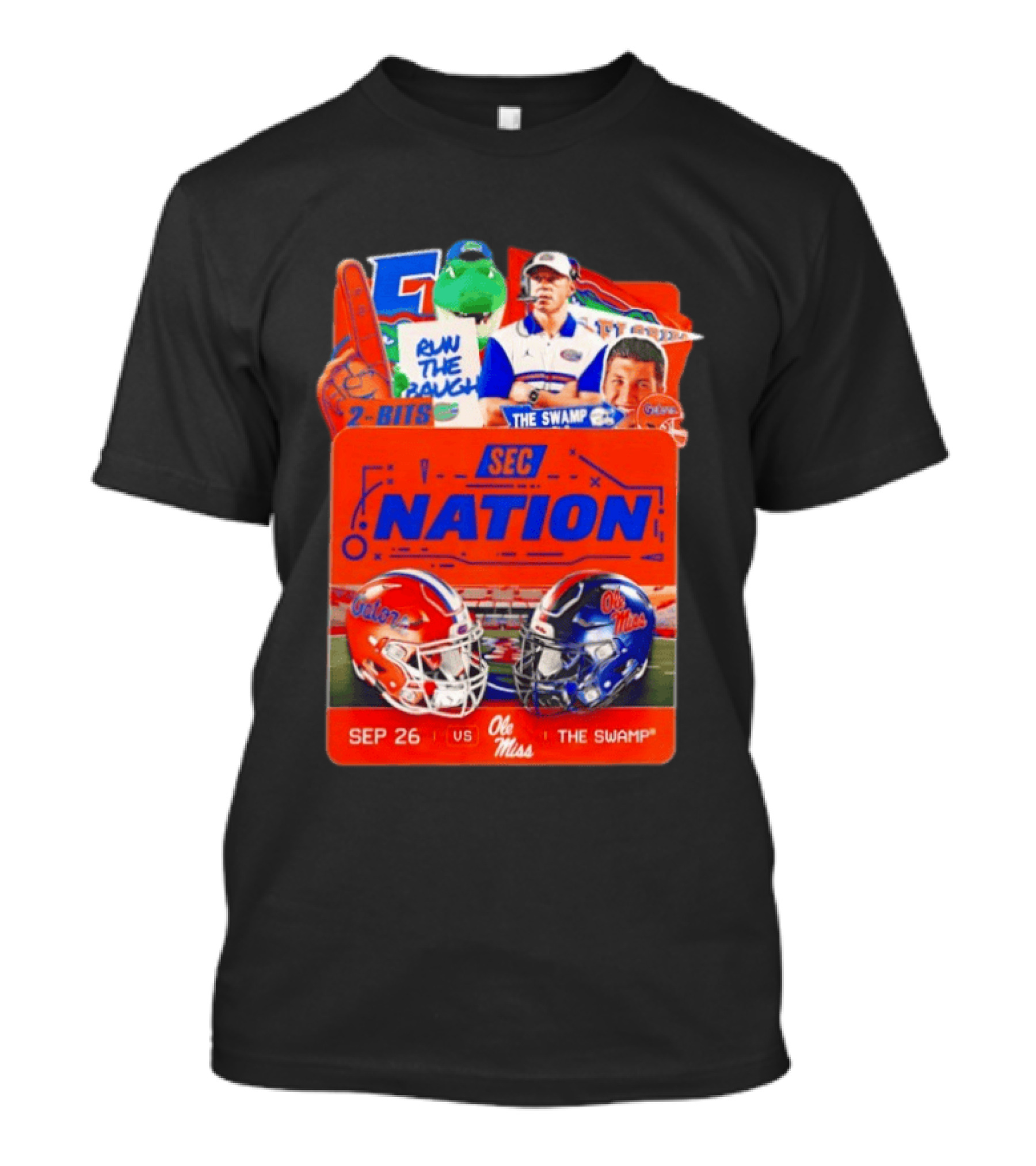 SEC Nation Florida Gators Vs Ole Miss The Swamp September 26 Helmets Football Rivalry T-Shirt