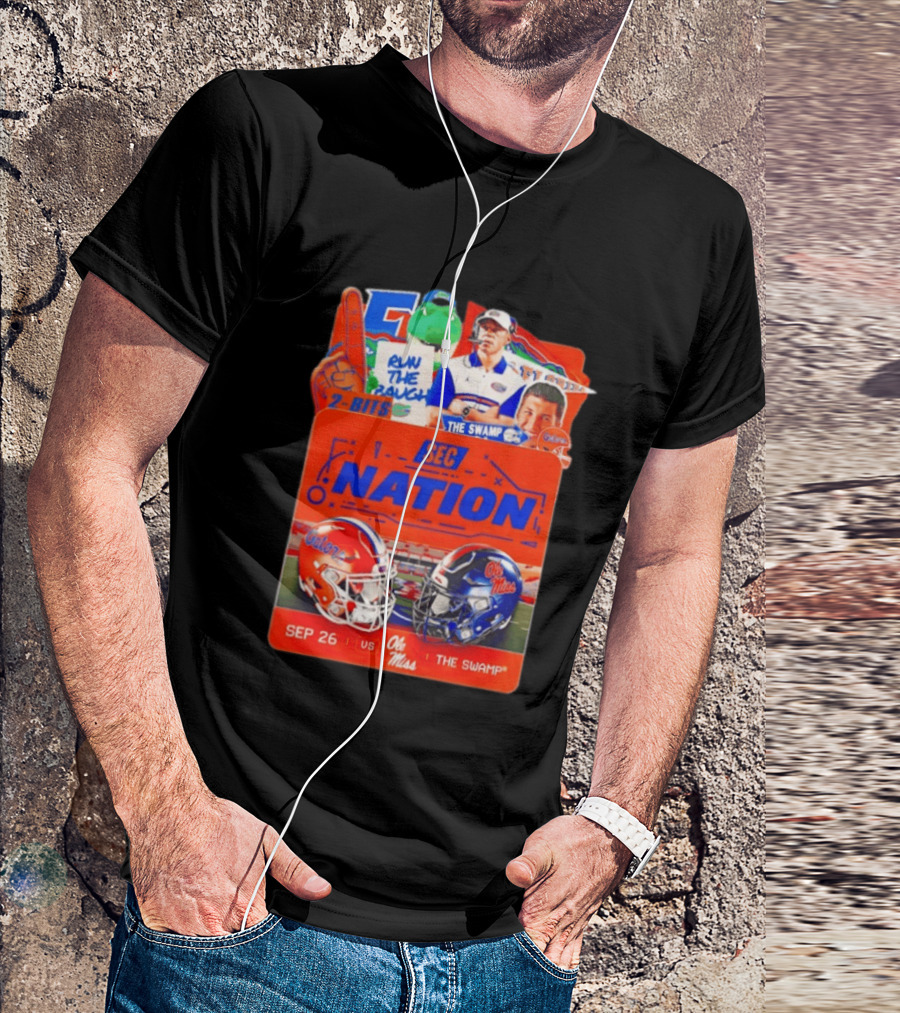 SEC Nation Florida Gators Vs Ole Miss The Swamp September 26 Helmets Football Rivalry T-Shirt