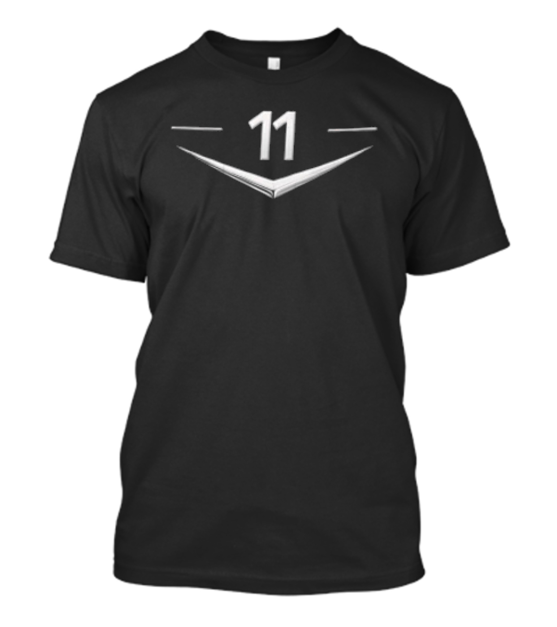 Silver Metallic Number 11 Arrow Accents T-Shirt