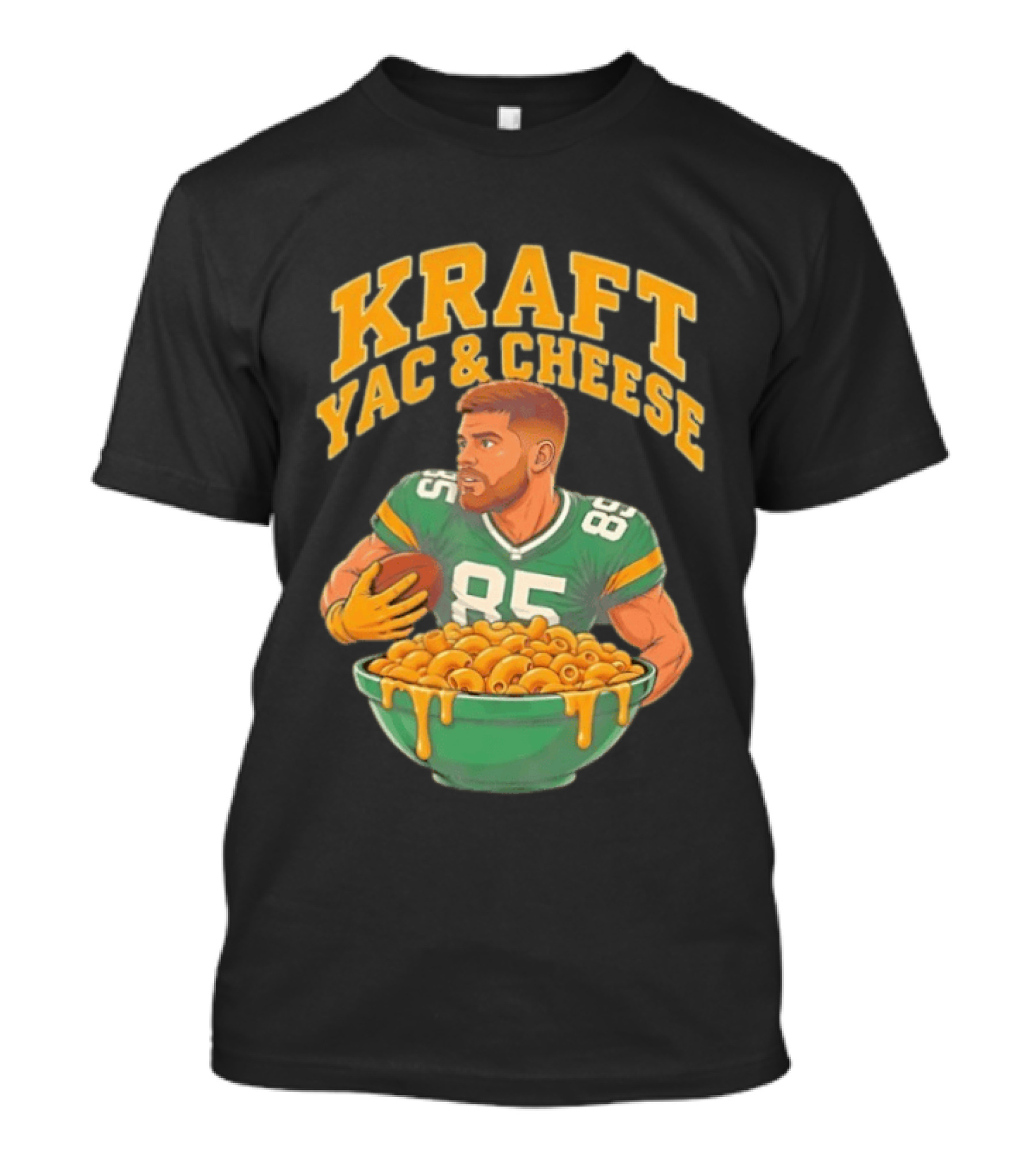 Kraft Yac & Cheese Green Bay Packers 85 Football Player With Bowl T-Shirt