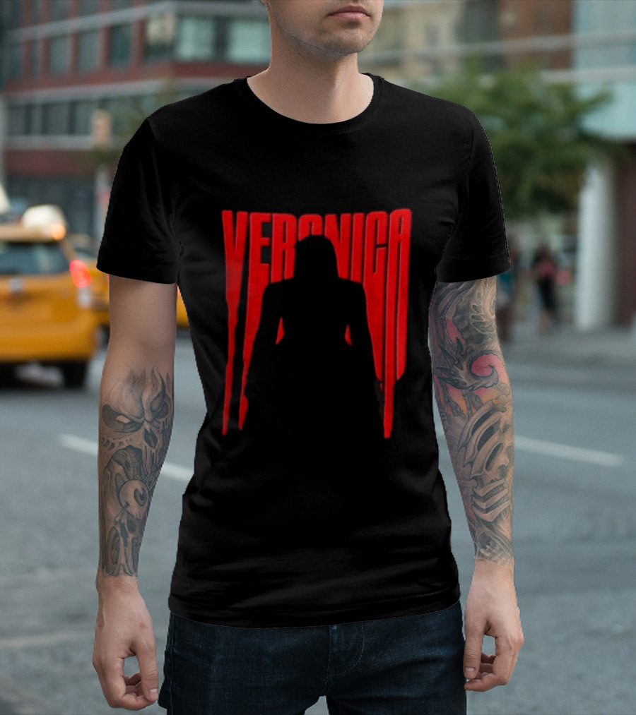 Veronica Red Dripping Font T-Shirt