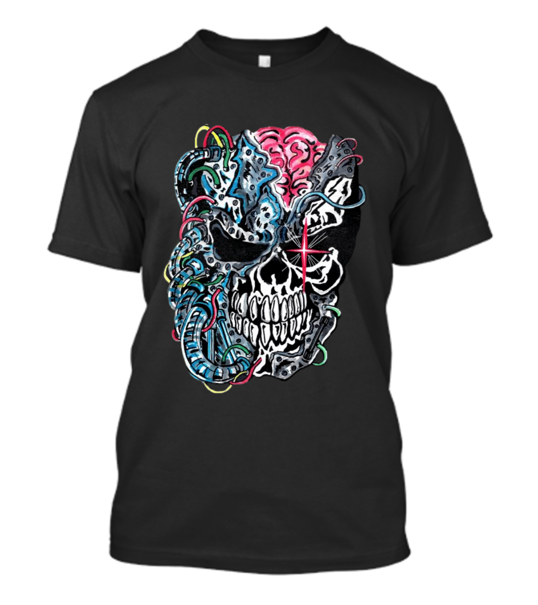 Warrenlotas Cybernetic Skull Art Piece T-Shirt