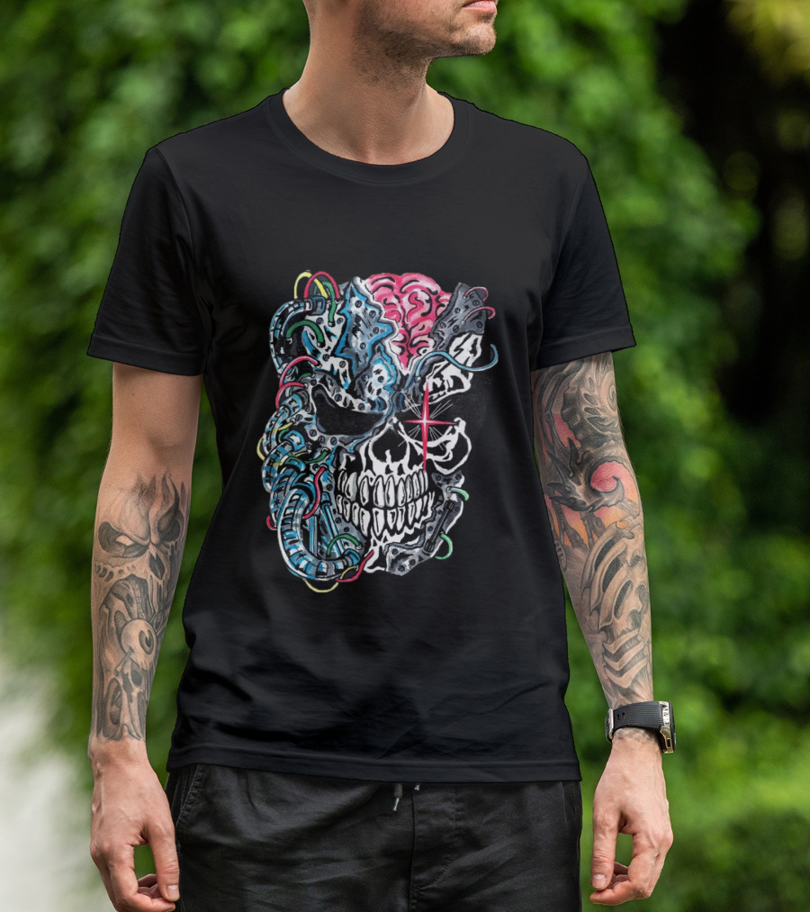Warrenlotas Cybernetic Skull Art Piece T-Shirt