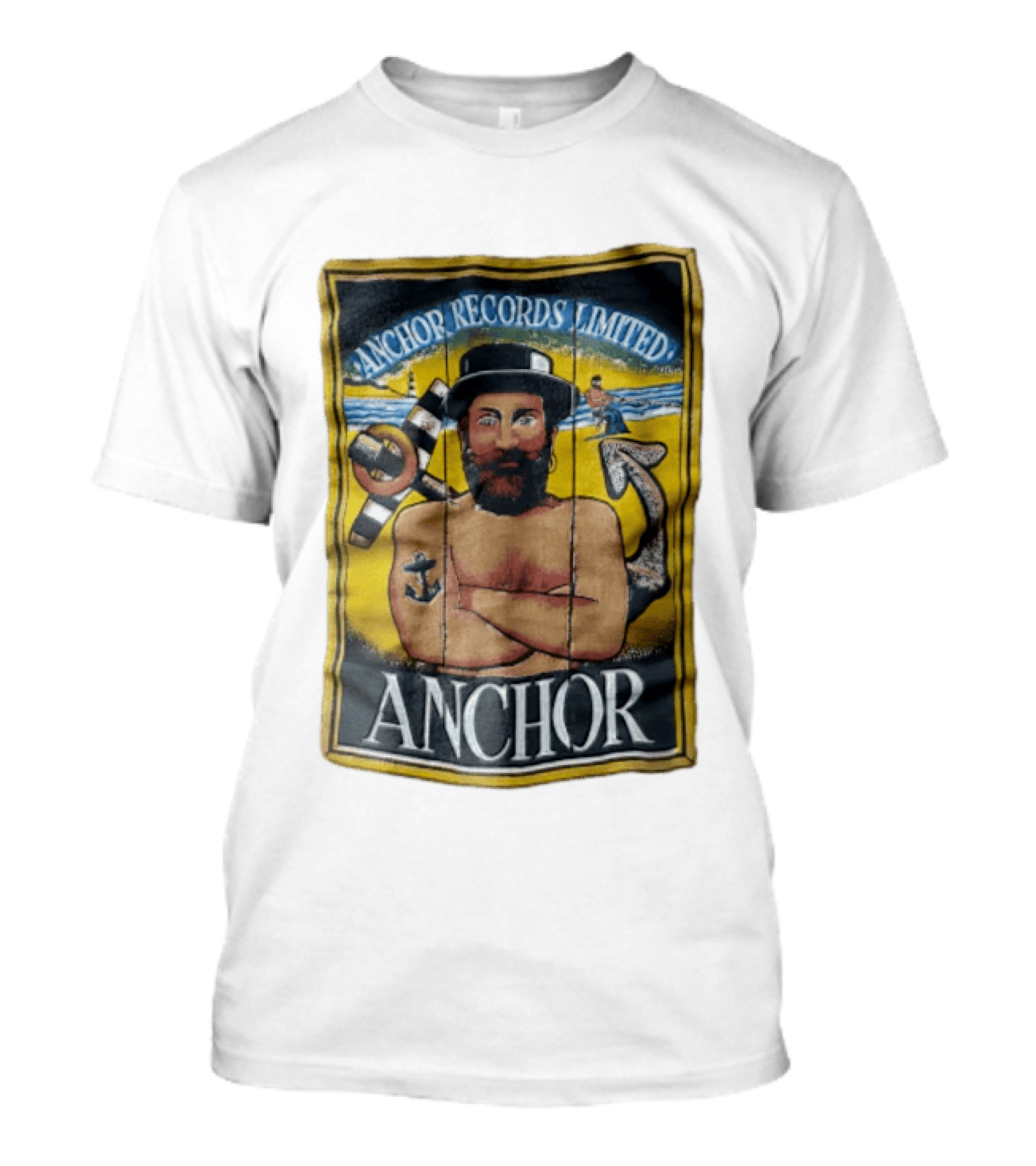 Anchor Records Limited Bearded Sailor With Tattooed Arms T-Shirt