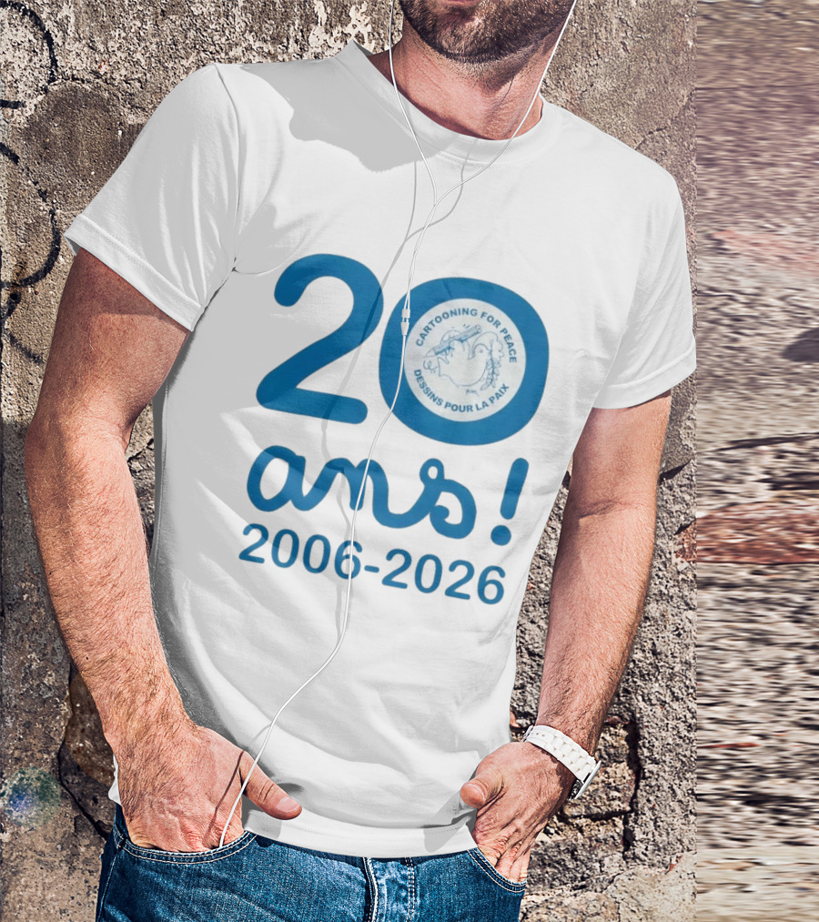 Cartooning For Peace 20 Ans 2006 2026 Dessins Pour La Paix 20th Anniversary T-Shirt