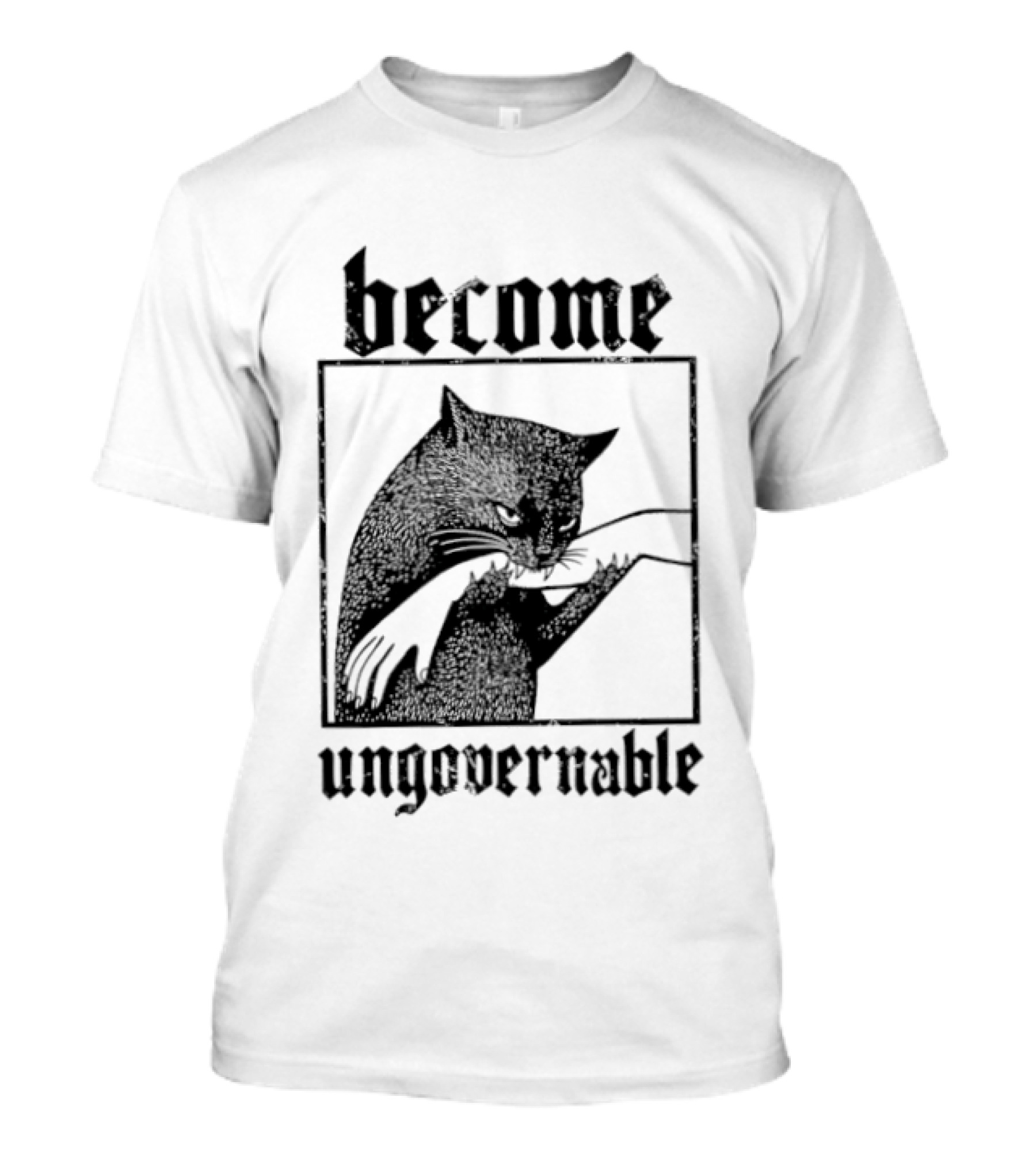 Become Ungovernable Cat Vintage Blackletter T-Shirt