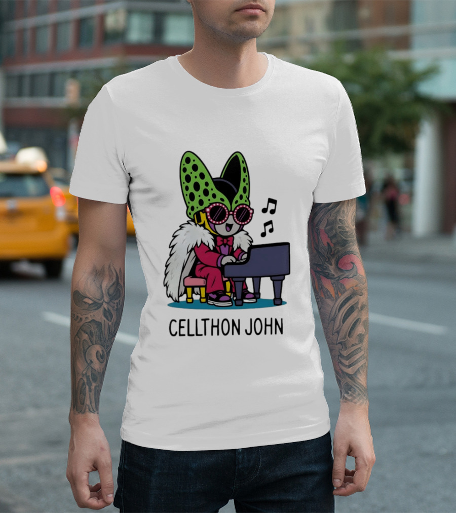 Cellthon John Dragon Ball Z Piano Music Fun T-Shirt