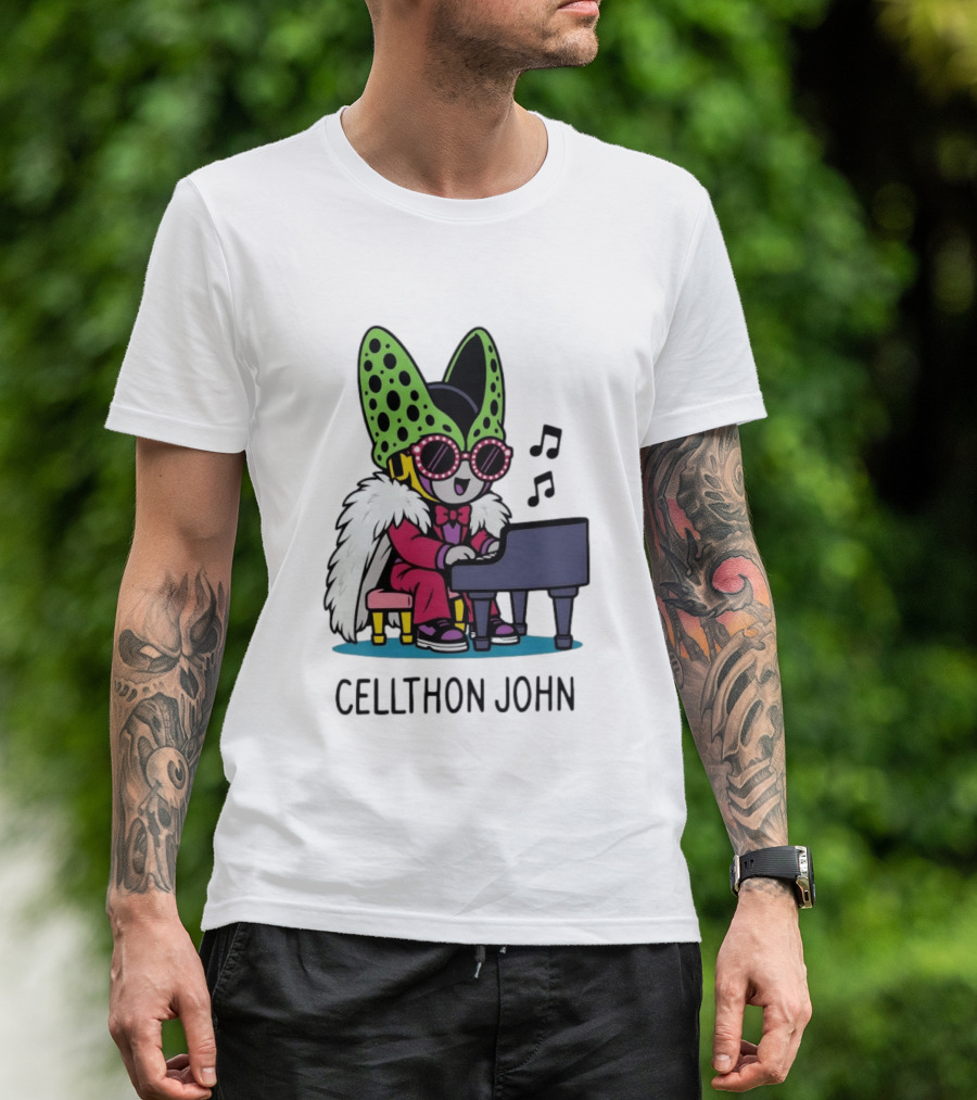 Cellthon John Dragon Ball Z Piano Music Fun T-Shirt