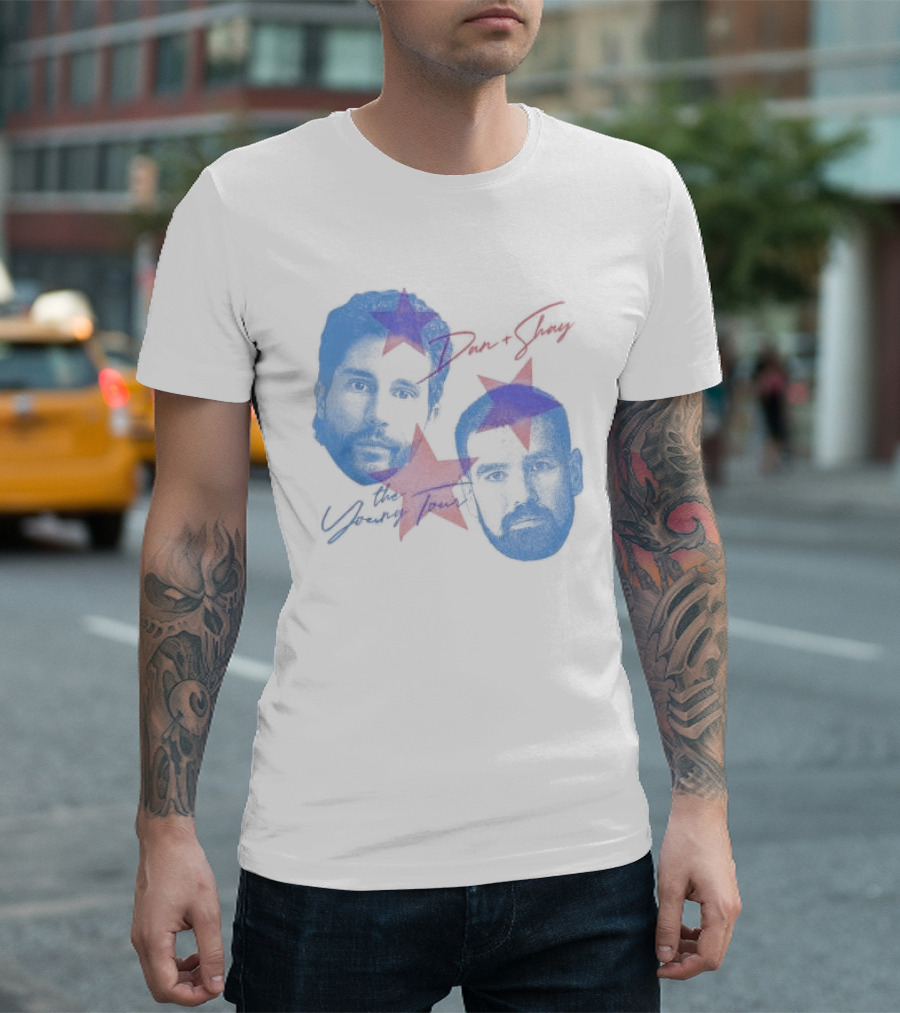 Dan And Shay The Young Tour Crewneck Stars Faces T-Shirt