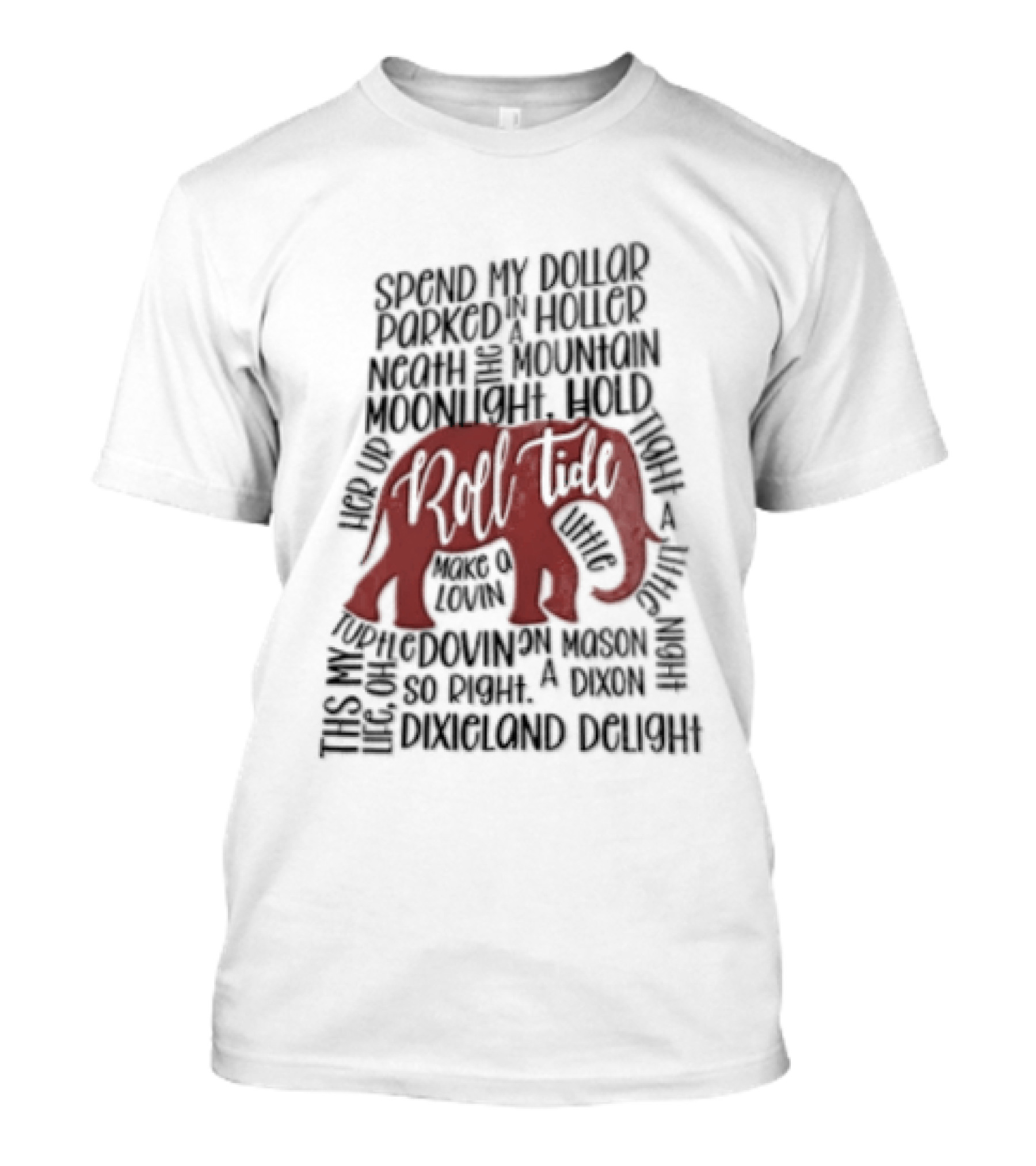Alabama Crimson Tide Roll Tide Dixieland Delight Elephant T-Shirt