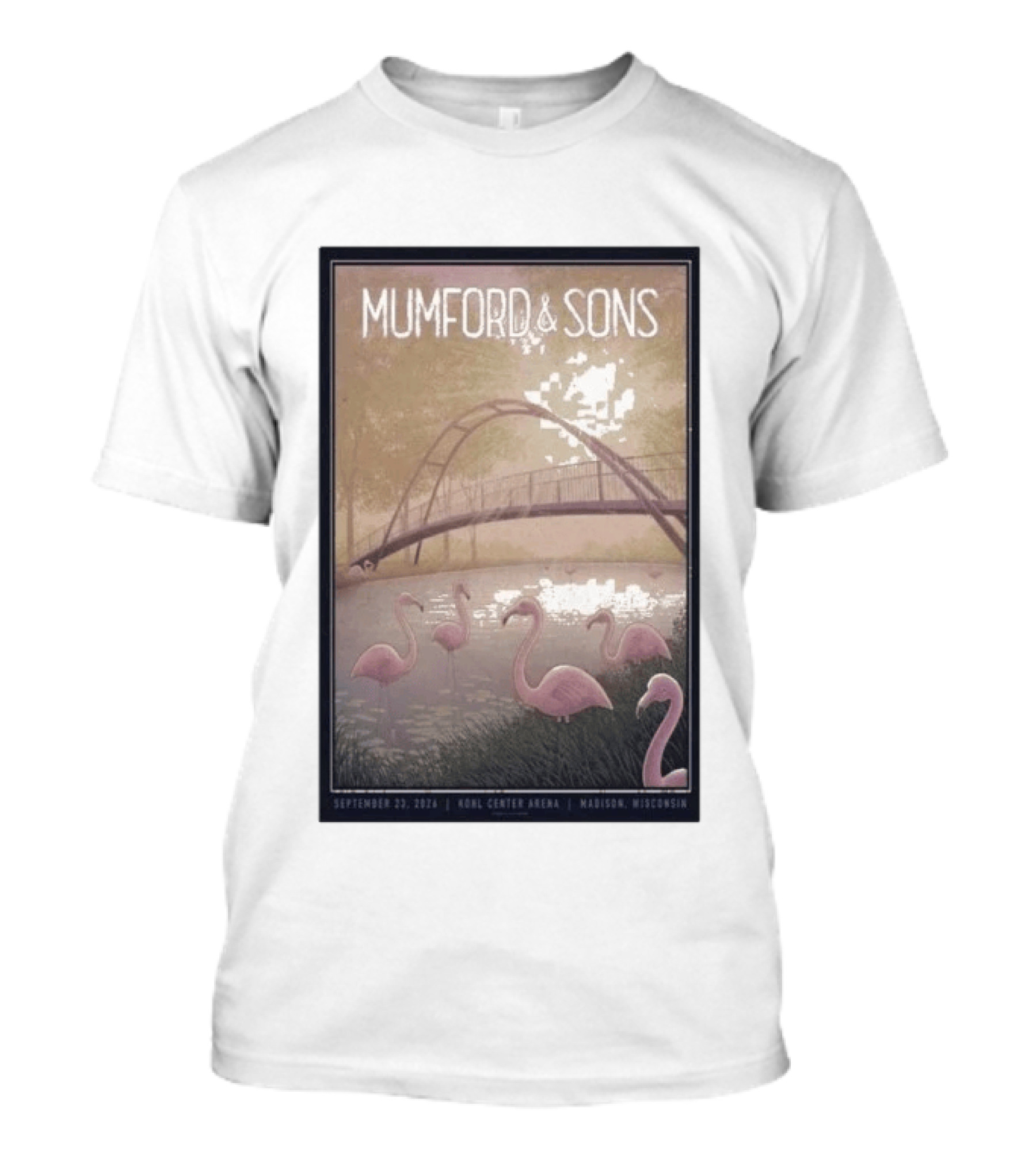 Mumford And Sons Concert Featuring Flamingos At Kohl Center Arena Madison WI September 23 2026 T-Shirt