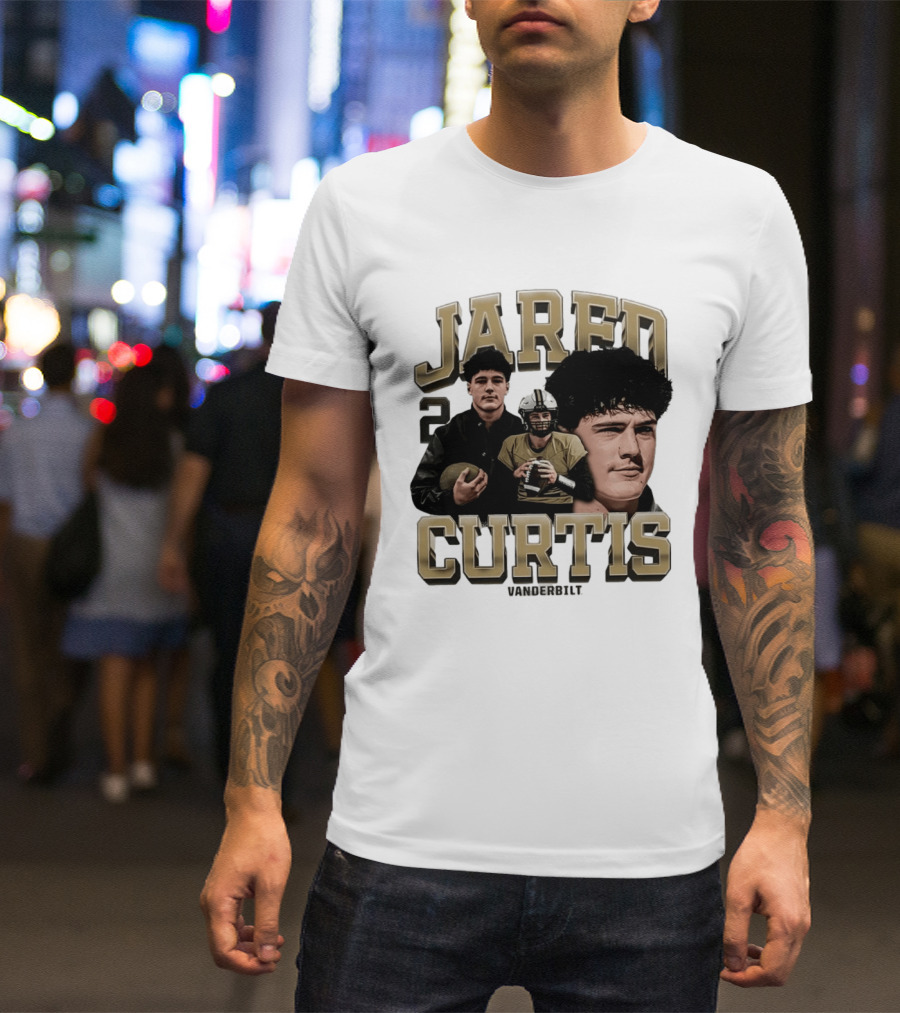 Vanderbilt Jared Curtis Football No 2 Commodores Collage T-Shirt
