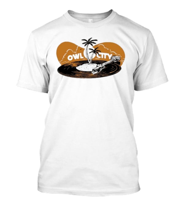 Owl City Vinyl Beach Paradise With Palm Trees T-Shirt