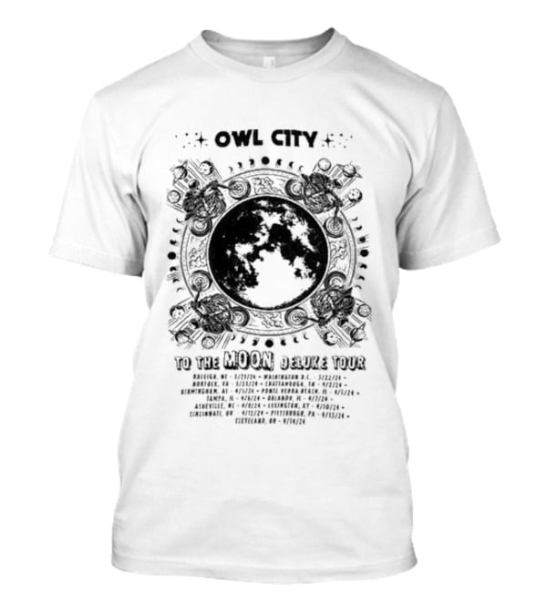 Owl City To The Moon Deluxe 2024 Concert Tour Dates And Locations T-Shirt