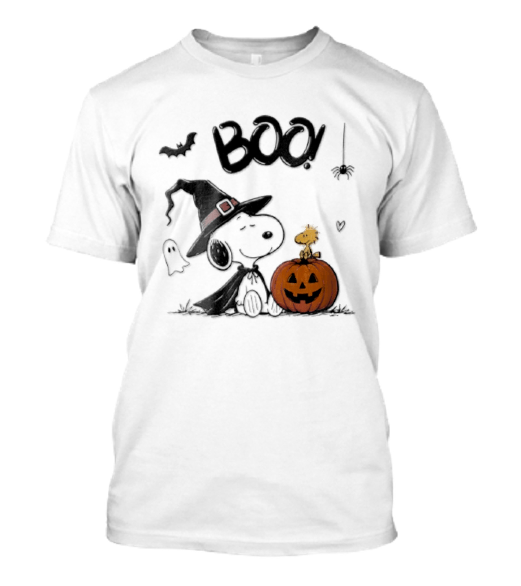 Peanuts BOO Snoopy Witch Hat Woodstock Pumpkin Halloween T-Shirt