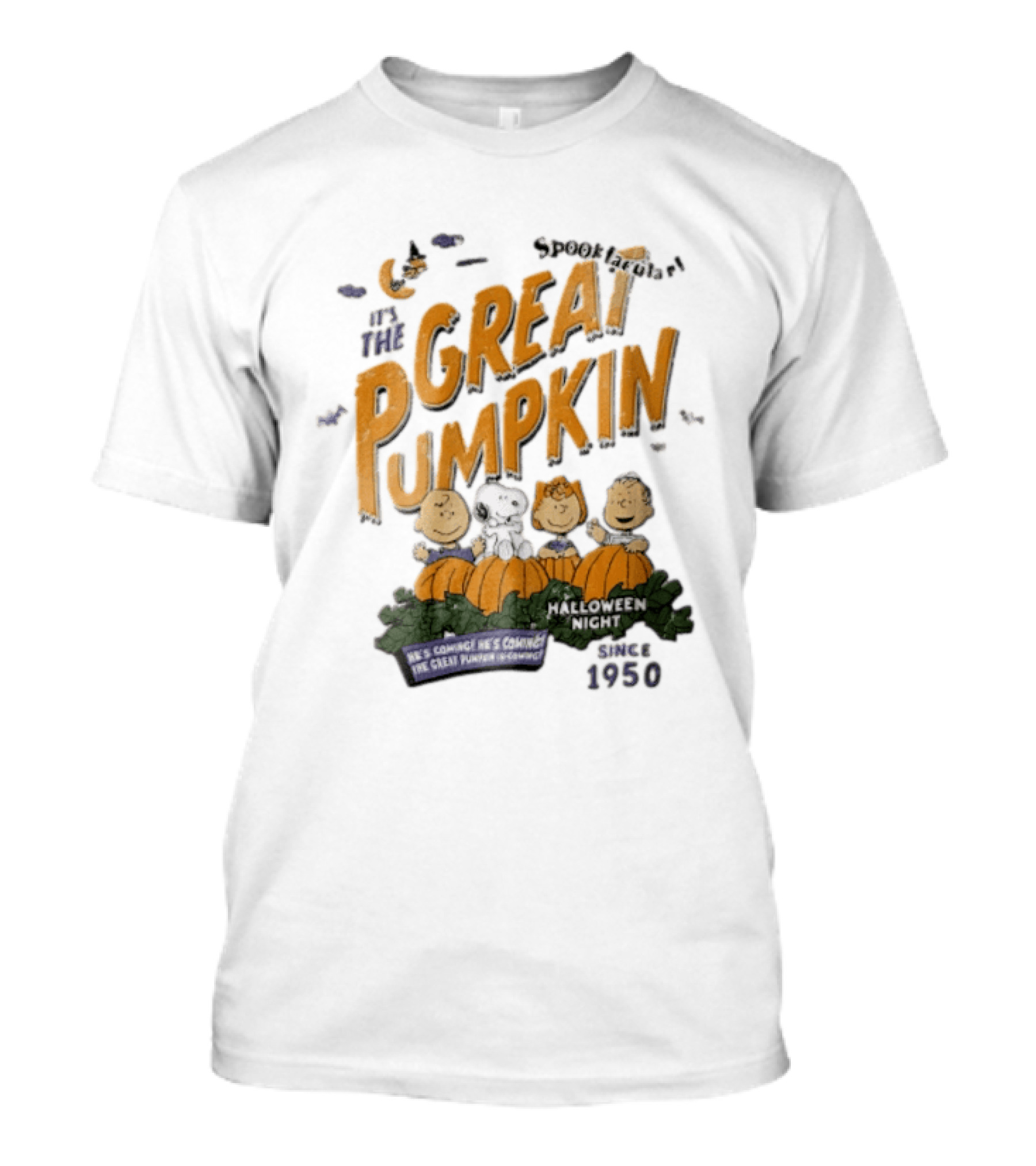 Spooktacular It's The Great Pumpkin Halloween Night Since 1950 Peanuts Charlie Brown Snoopy T-Shirt