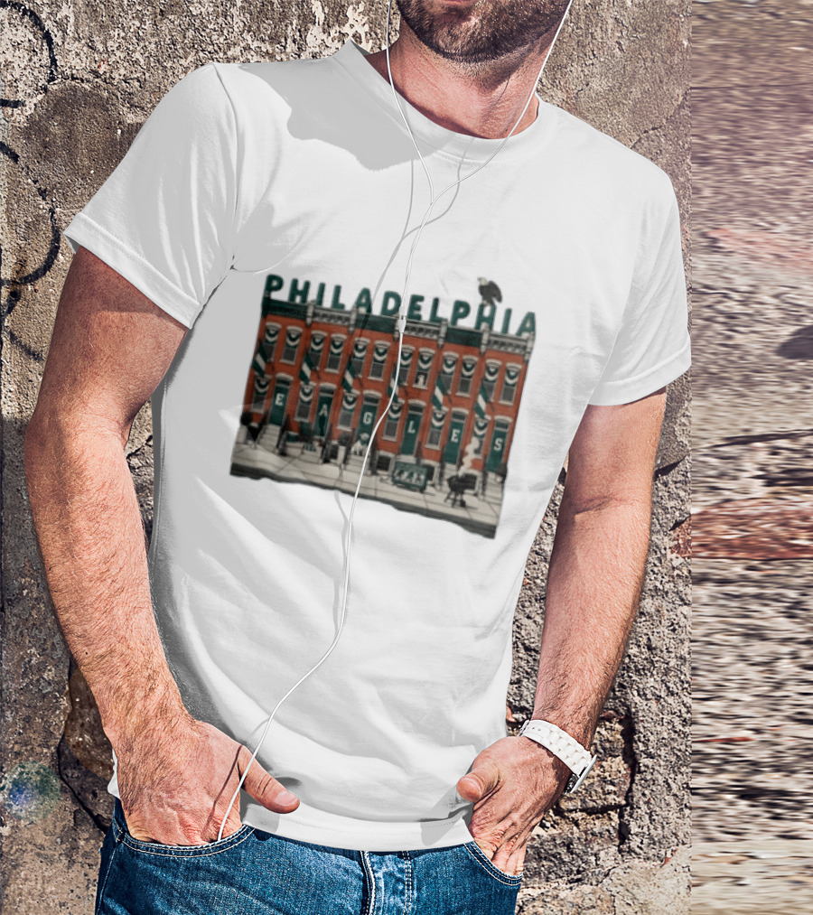 Philadelphia Eagles Birds On The Block Rowhouses T-Shirt