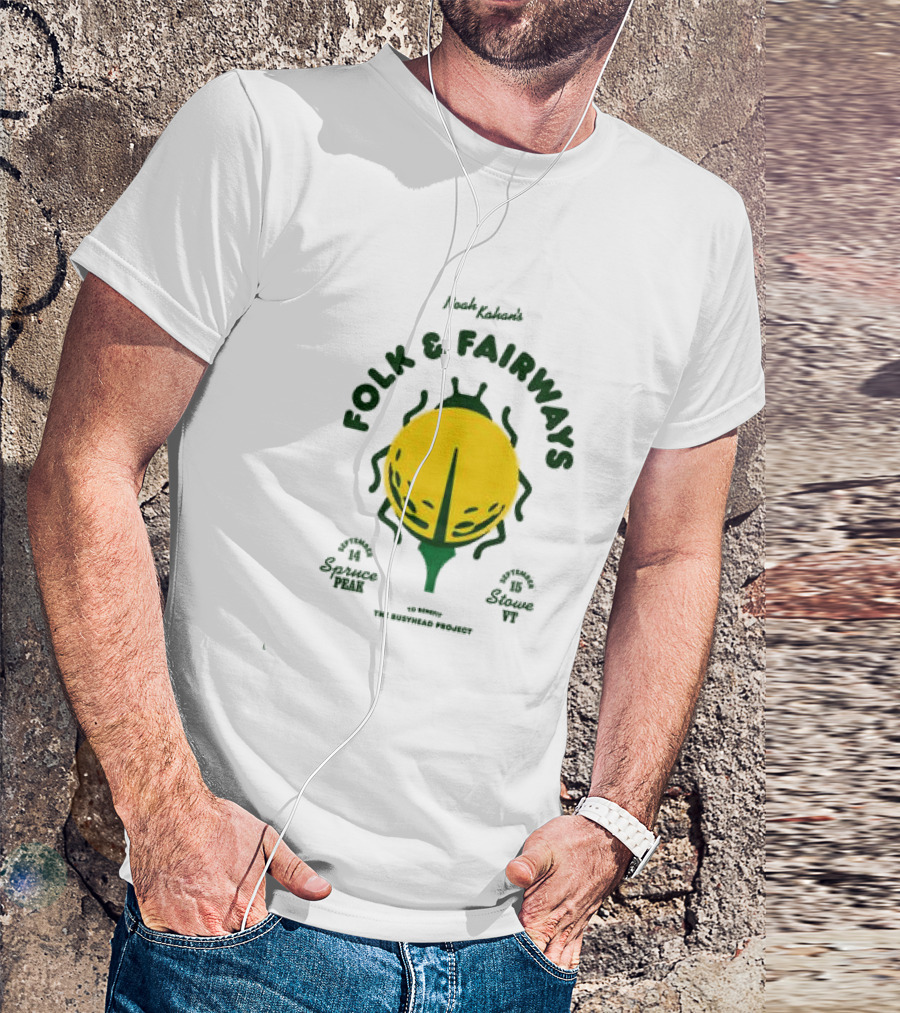 The Busyhead Project Shop 2026 Folk And Fairways Beetle Green Yellow T-Shirt