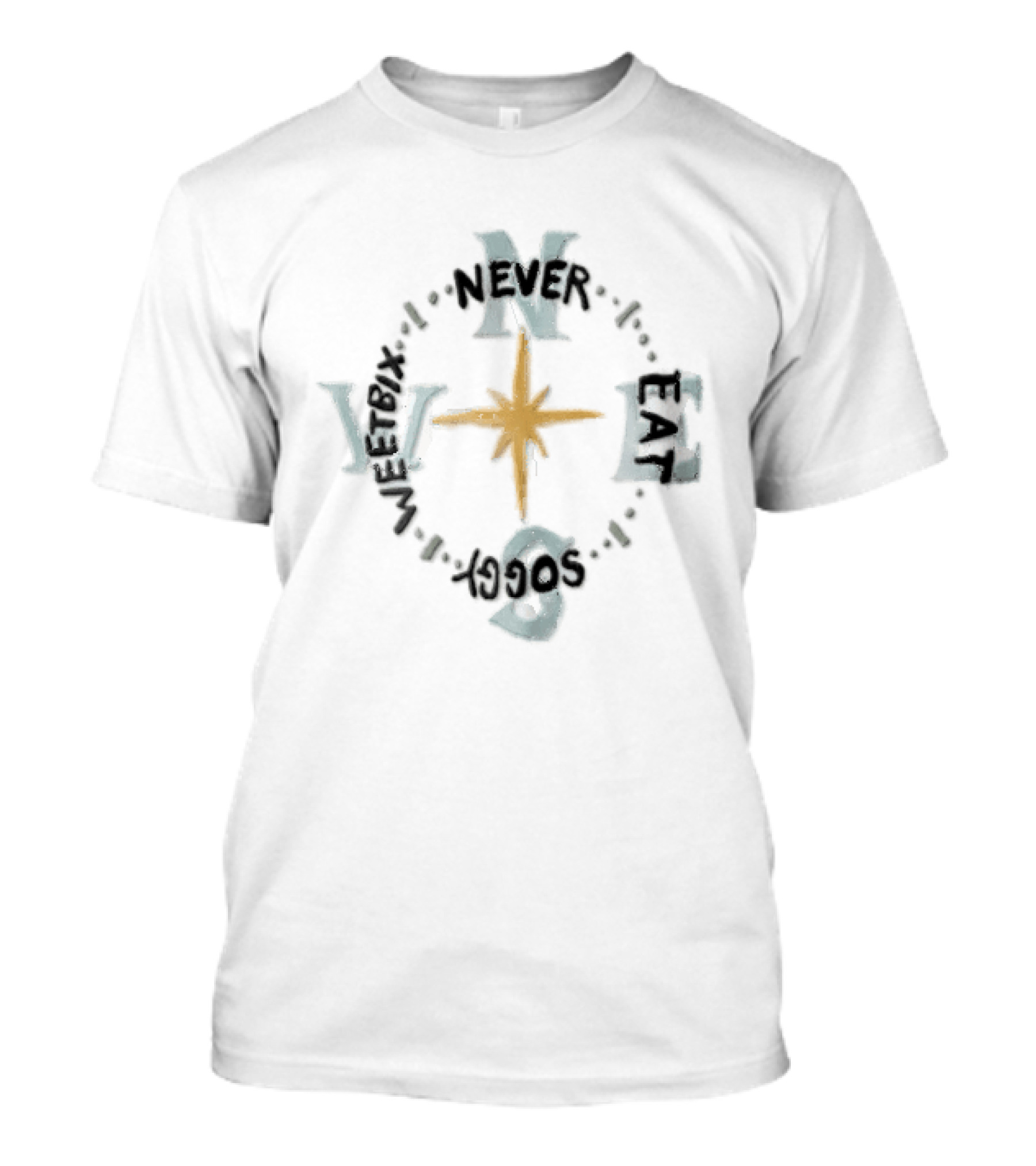 Weetbix Never Eat Soggy Compass Rose North East South West T-Shirt