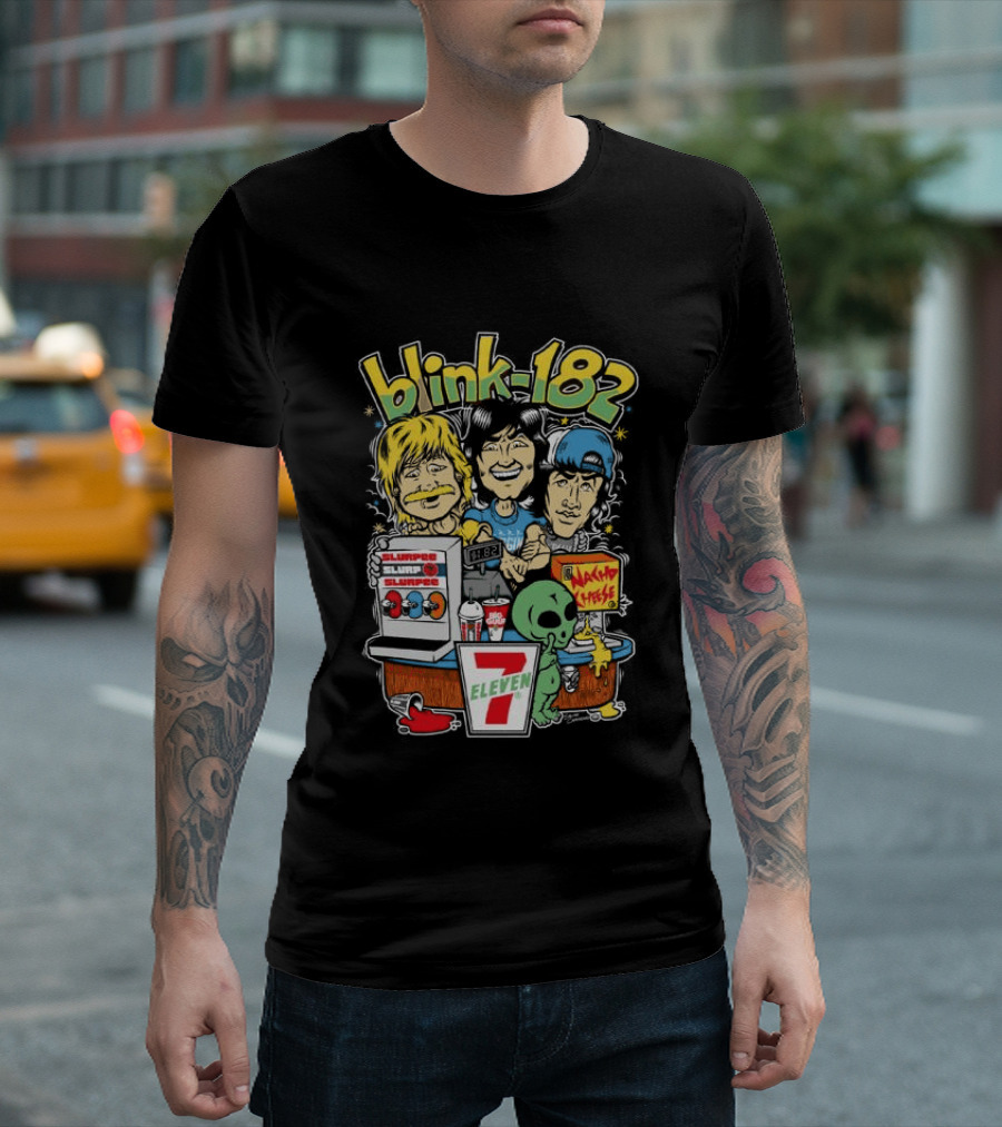 Blink 182 Store 7 Eleven X Blink 182 Take It To Eleven Nacho Fries Slurpee Alien T-Shirt