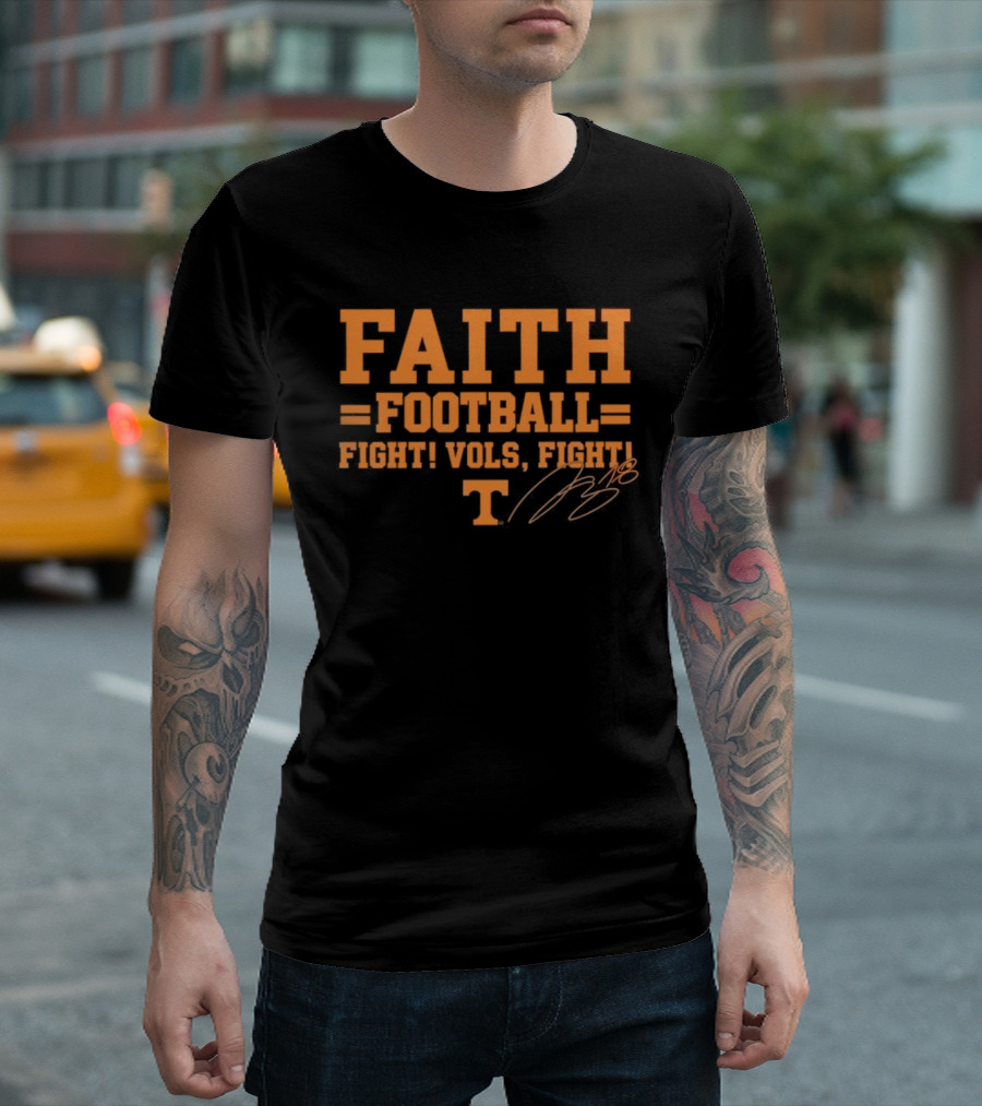 Faith Football Fight Vols Fight Tennessee T T-Shirt
