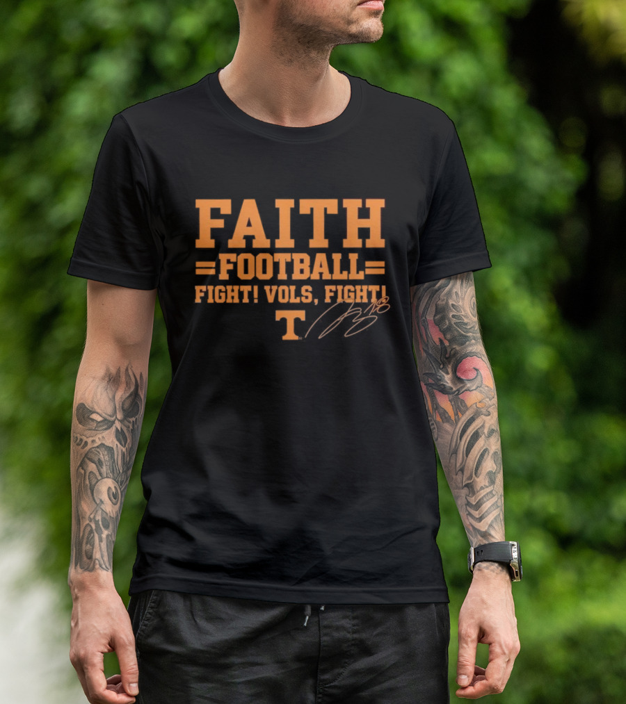 Faith Football Fight Vols Fight Tennessee T T-Shirt