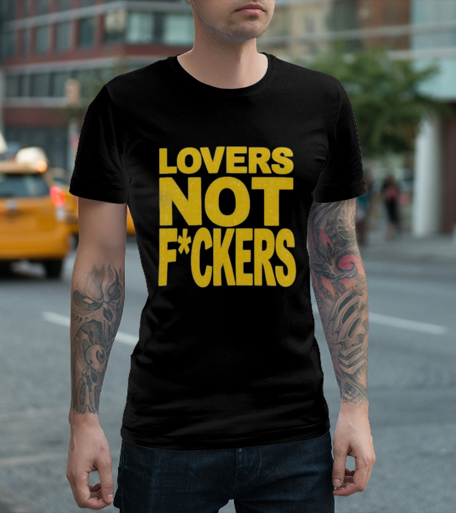Lovers Not Fckers Bold Yellow T-Shirt
