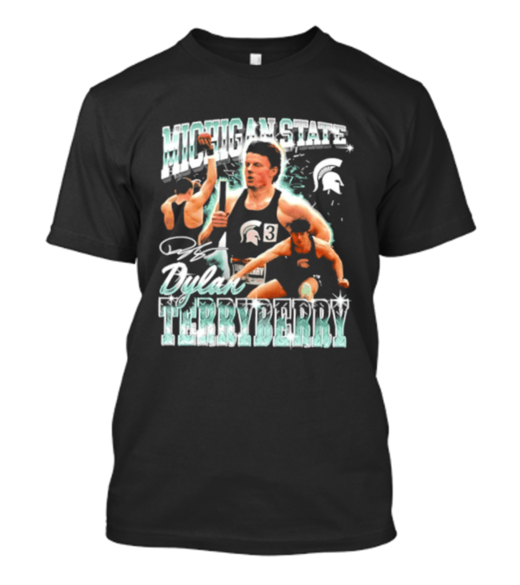 Michigan State Spartans Dylan Terryberry Player Collage T-Shirt