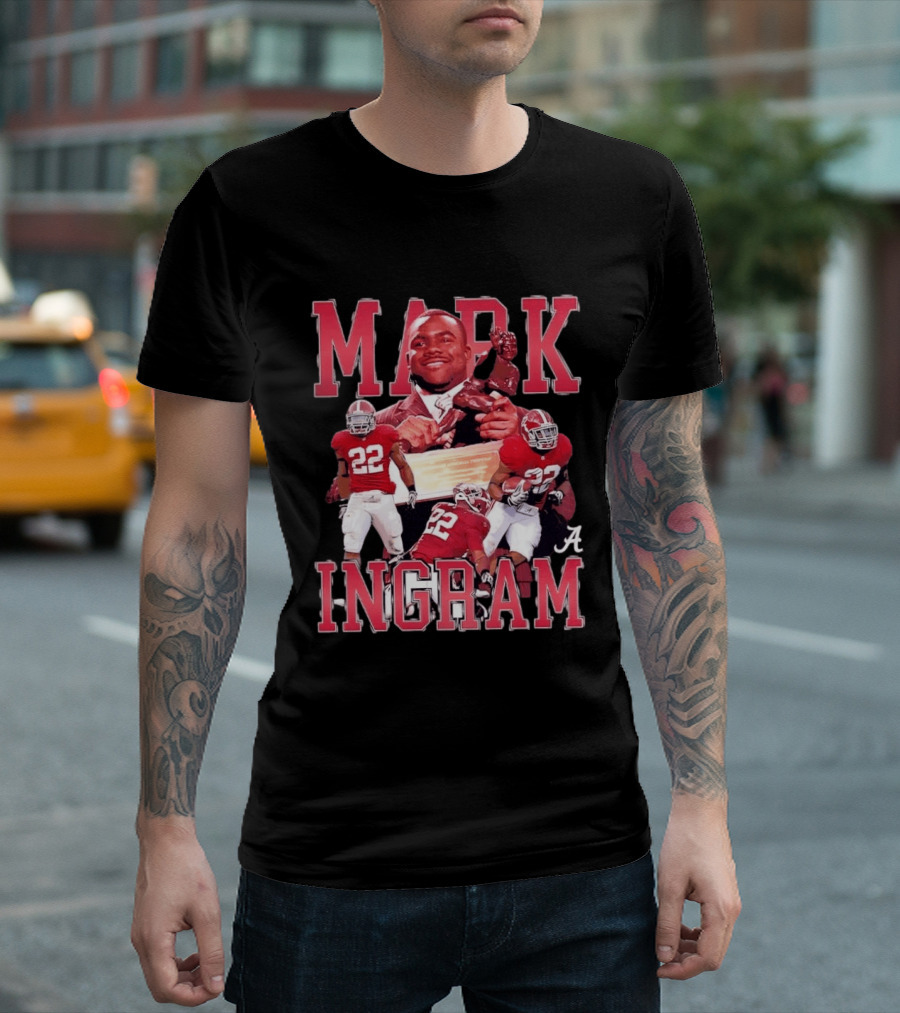 Mark Ingram Alabama Crimson Tide NCAA Football Collage 22 T-Shirt