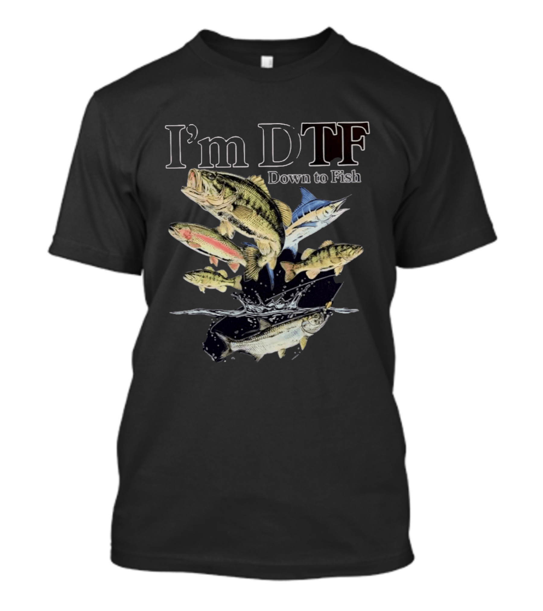 I'm DTF Down To Fish Enthusiast Catching Adventure T-Shirt