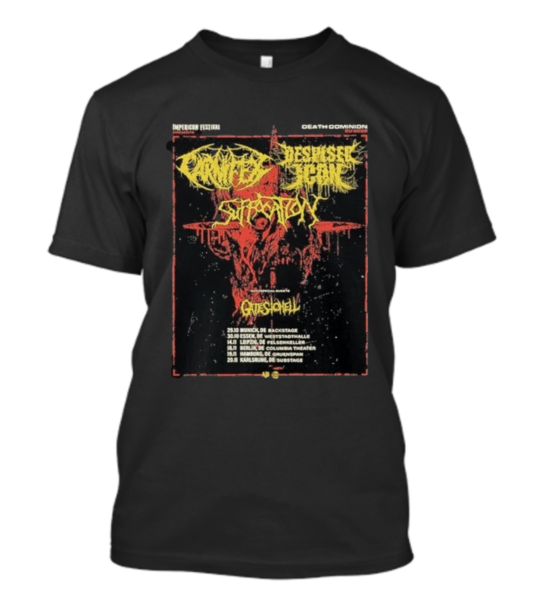 Carnifex Despised Icon Event Death Dominion EU 2026 Impericon Festival Tour Dates In Deutschland T-Shirt