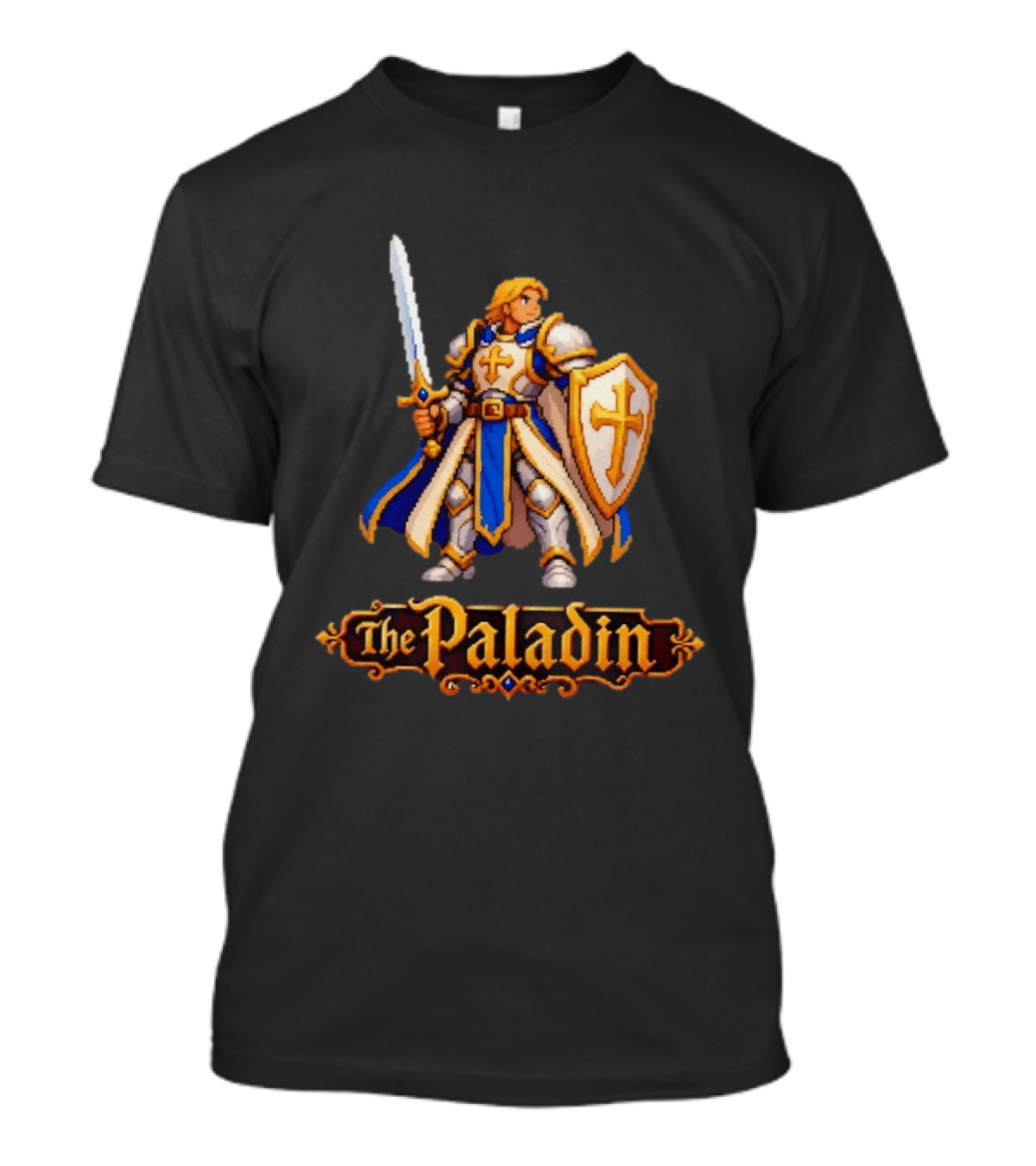 The Paladin Retro 16 Bit Game Warrior T-Shirt