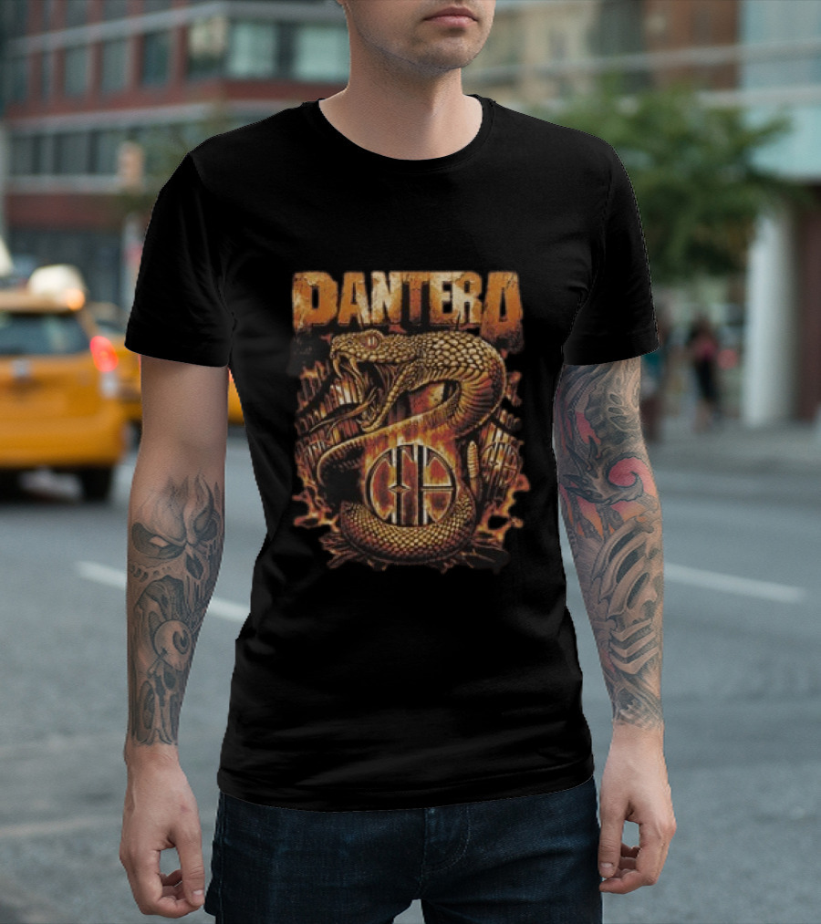 Pantera World Domination Tour 1999 Snake Artwork Heavy Metal Band Merch T-Shirt