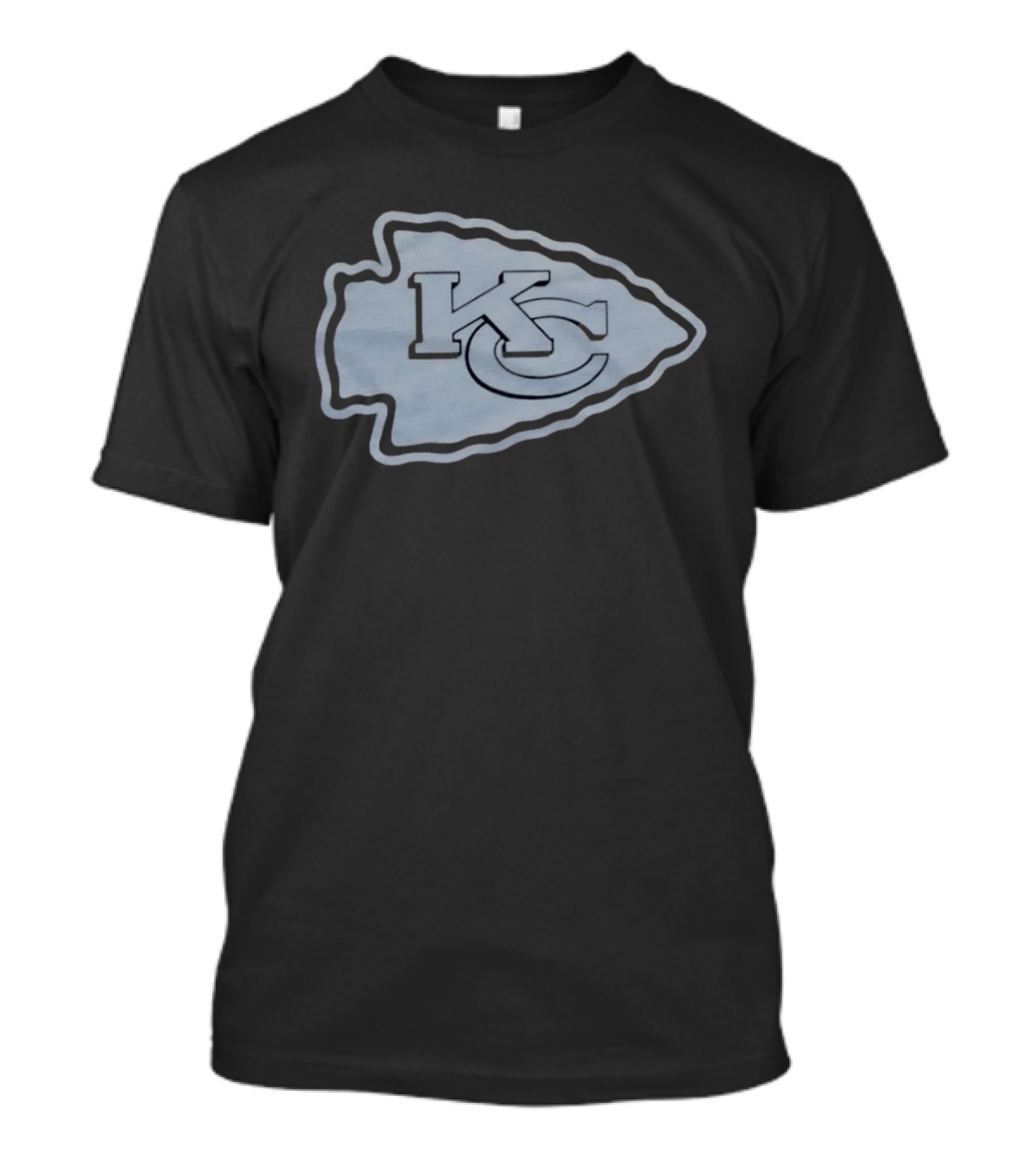 Kansas City Chiefs KC Arrowhead Blackout Vintage '72 Football T-Shirt