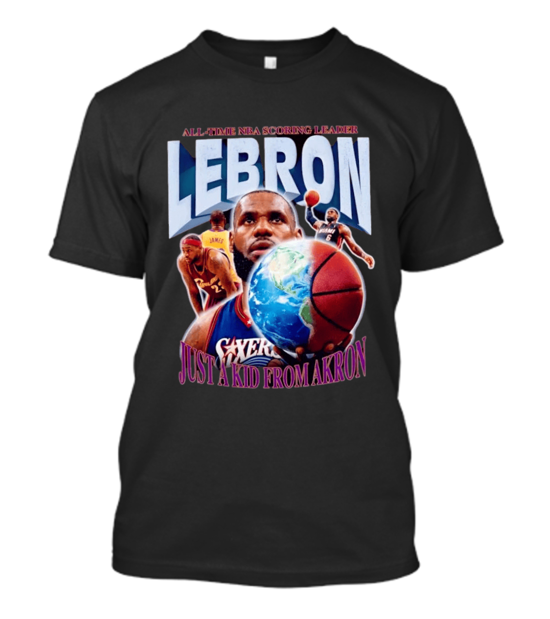 LeBron All Time NBA Scoring Leader Just A Kid From Akron T-Shirt