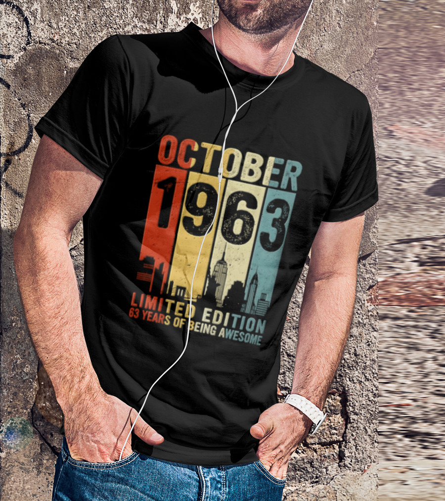 October 1963 Limited Edition 60 Years Of Being Awesome New York City Skyline T-Shirt