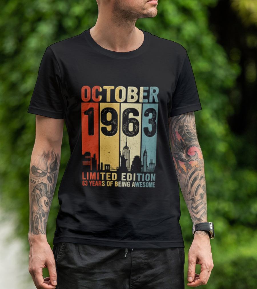 October 1963 Limited Edition 60 Years Of Being Awesome New York City Skyline T-Shirt