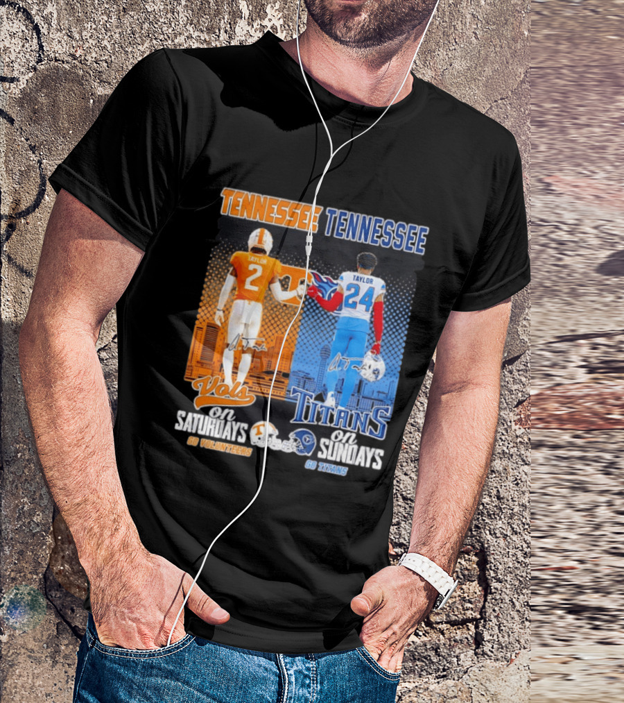 Tennessee Volunteers On Saturdays Go Volunteers Tennessee Titans On Sundays Go Titans T-Shirt