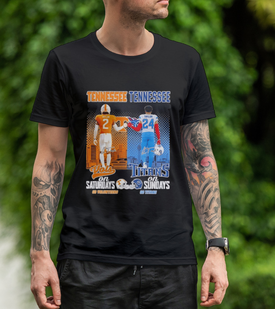Tennessee Volunteers On Saturdays Go Volunteers Tennessee Titans On Sundays Go Titans T-Shirt