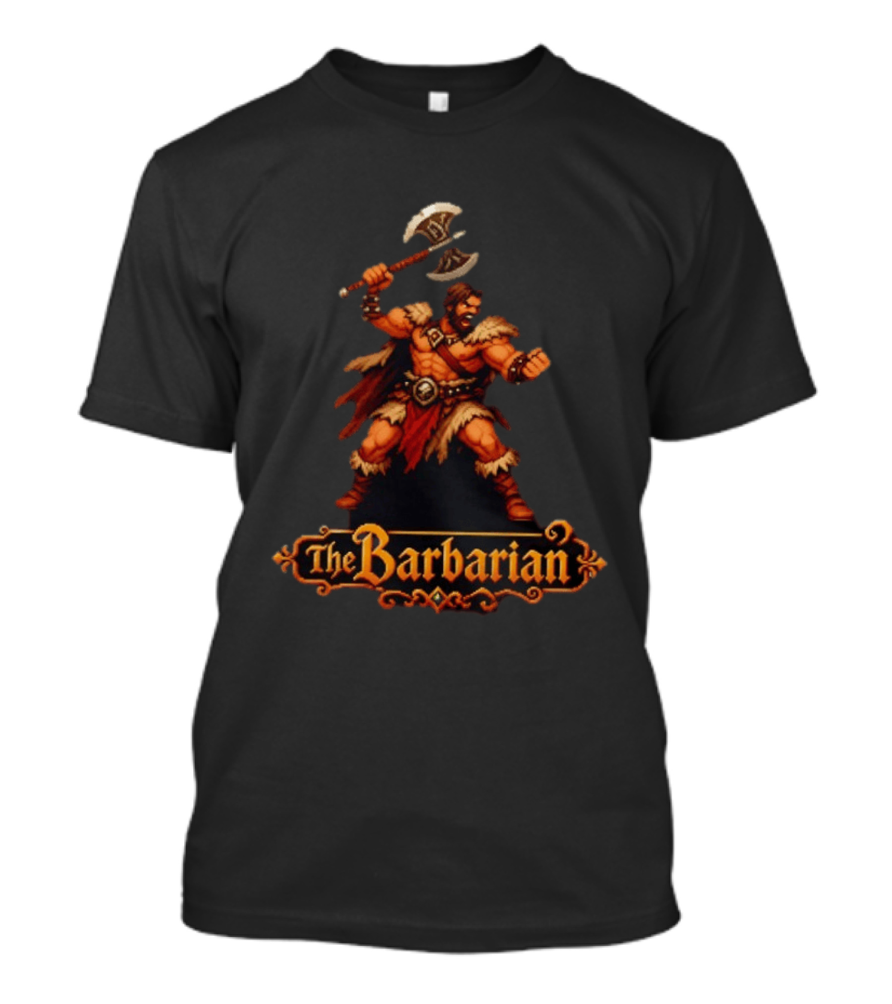 The Barbarian 16 Bit Game Cartoon Axe Warrior T-Shirt