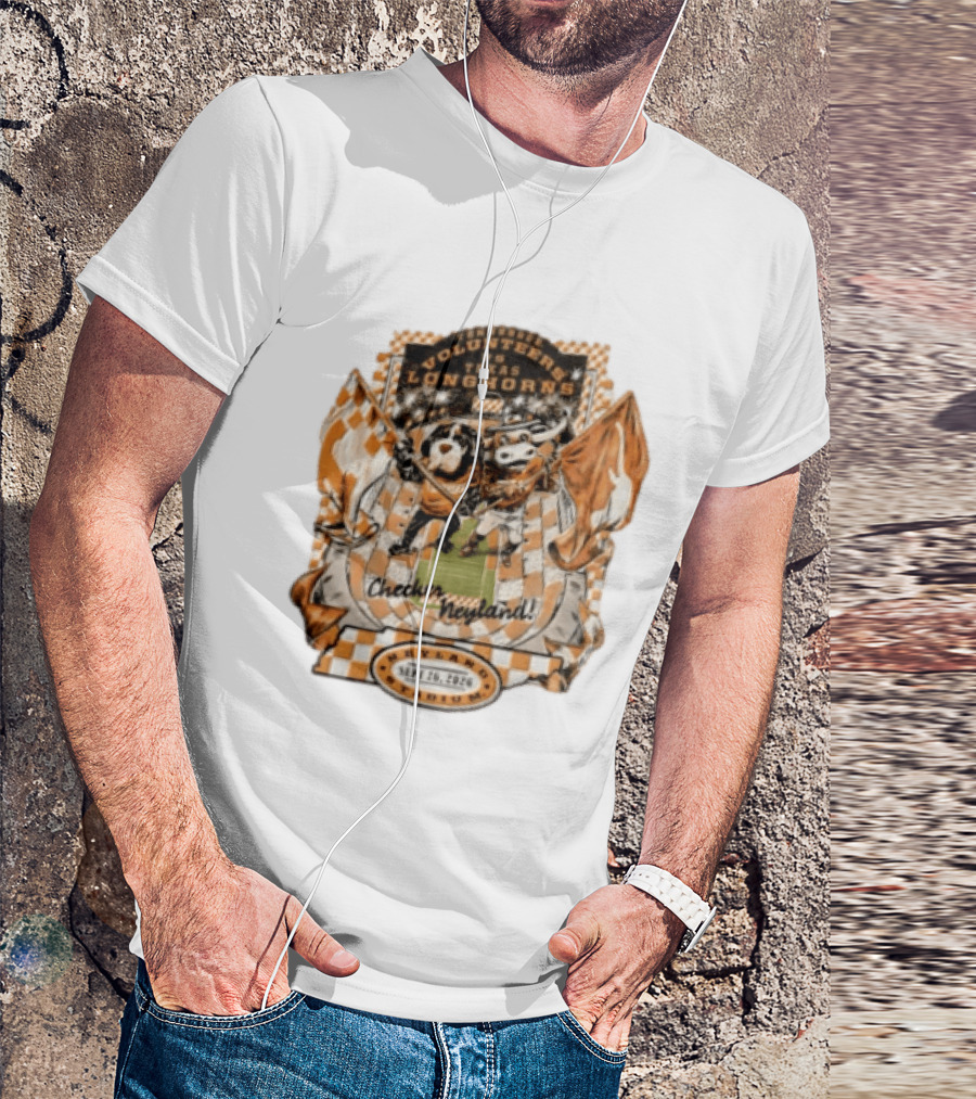 Tennessee Volunteers Vs Texas Longhorns Neyland Stadium Checker Neyland Sept 26 2026 T-Shirt